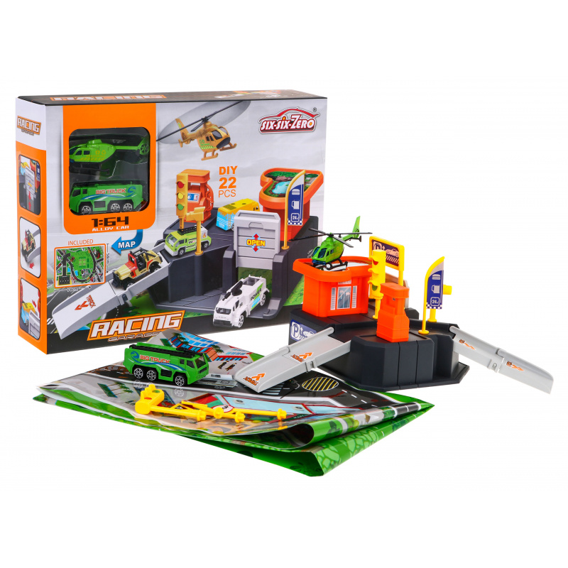 Детски паркинг 3+ Площадка за кацане на хеликоптер + постелка