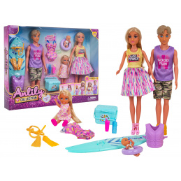 Комплект кукли, семейство на почивка + аксесоари