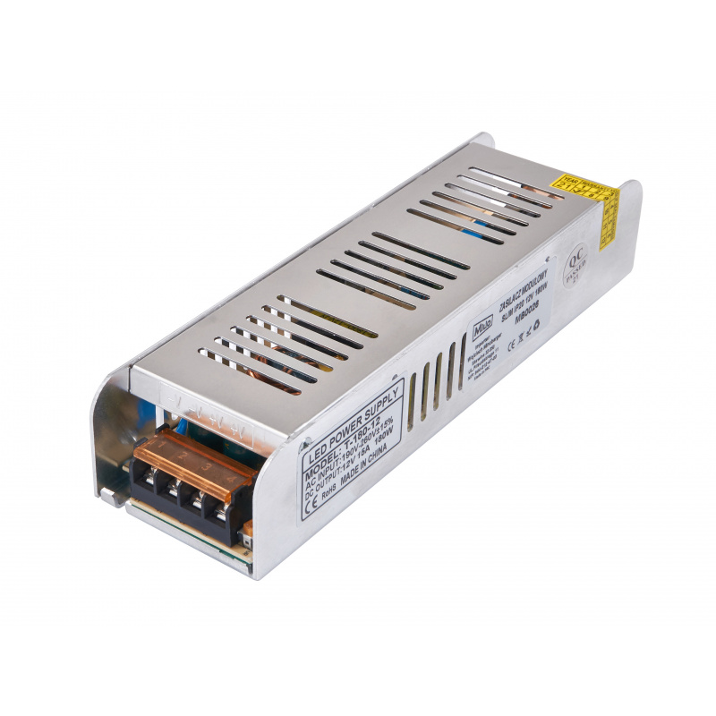 Захранване за LED 15A 180W 12V DC лист SLIM