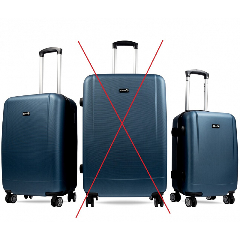 Aga Travel Комплект пътни куфари, размер M + S Тъмносин 6CZ029 - II. КАЧЕСТВО