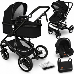 Kiduku Комбинирана количка 3в1 Черно/Черно