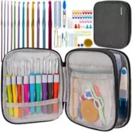 Комплект куки за плетене на една кука в калъф 85бр Ruhhy 19456