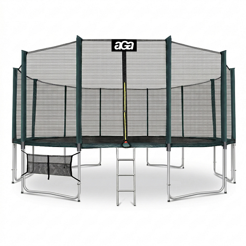 Aga SPORT PRO Батут 518 см Тъмнозелен + защитна мрежа + стълба + джоб за обувки