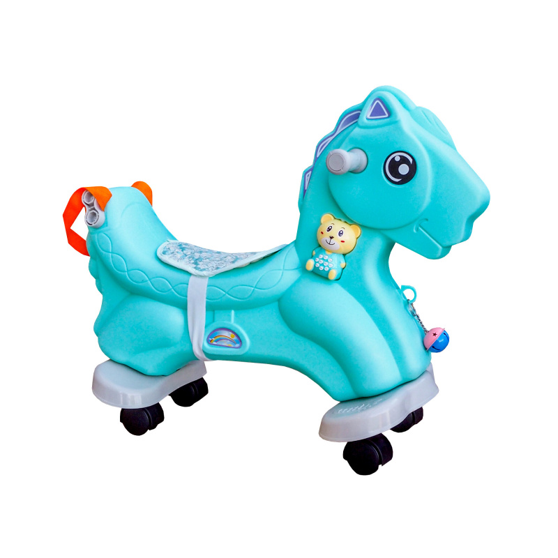 Aga4Kids Пластмасово люлеещо се конче 2в1 DS3802 Синьо
