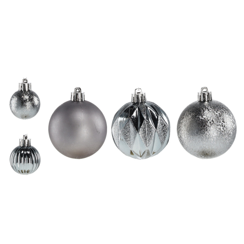Aga Коледни топки MIX 3/6cm 44бр Сиви