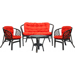 Aga Комплект от ратан BAHAMA Black Red