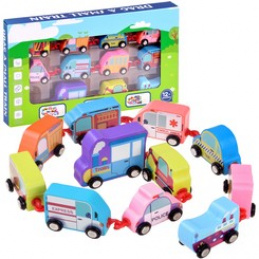 Дървени колички 11 части ZA3600