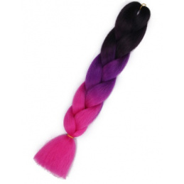 Aga Синтетична коса дъга омбре черно-лилаво-розово