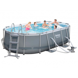 Bestway Power Стоманен овал 4,88 x 3,05 x 1,07 m 56448 + Касетъчна филтрация