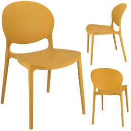 Пластмасов горчичен стол JUSTIN