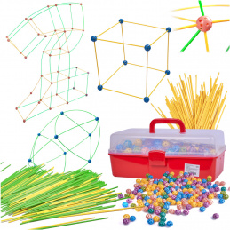Aga комплект за строителство цветни сламки 480 броя