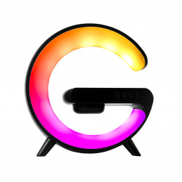 Aga RGB LED лампа 5в1 с безжично зарядно Черна