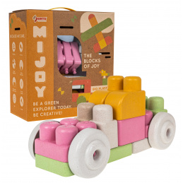 БИО блокове за деца 18м+ Голям комплект 43 ел. + Пастелни цветове + Заоблени ръбове + Биопласт