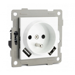 Бял контакт с щифт и USB