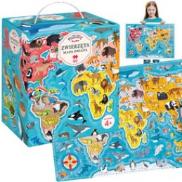 CzuCzu Пъзел Животни на картата на света 60 части ZA4163