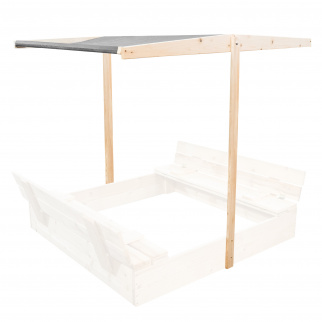 Aga Детски дървен пясъчник с балдахин 120x120 cm Сив