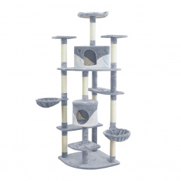 Aga Драскалка за котки 200 см Сиво-бяло