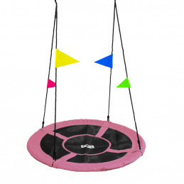 Aga Висяща люлка 120 см Розова с флагове