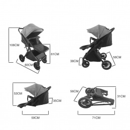 Aga Спортна количка Черно/Синьо