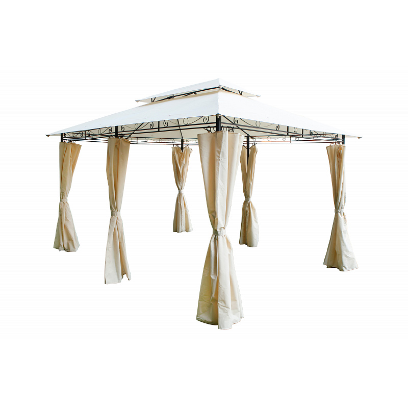 Градински павилион Бежов 4x3m с 6 странични стени 6DAZ276 - II. КАЧЕСТВО