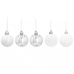 Коледни колби Aga MIX 4см 20бр Сребро