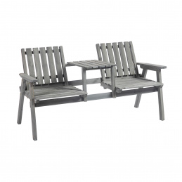 Aga Градинска пейка с масичка 152x70x83 см Сива