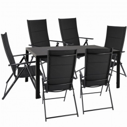 Градински комплект маса + 6 шезлонга