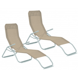 Aga 2x Градински шезлонг SIESTA Светлокафяв