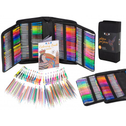 Aga Цветни гел химикалки в калъф 120бр. + 120 пълнителя