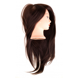 Aga Hairdresser's Head - обучение - естествена коса кафява