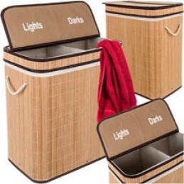 Бамбукова кошница за пране - двукамерна Ruhhy 24269