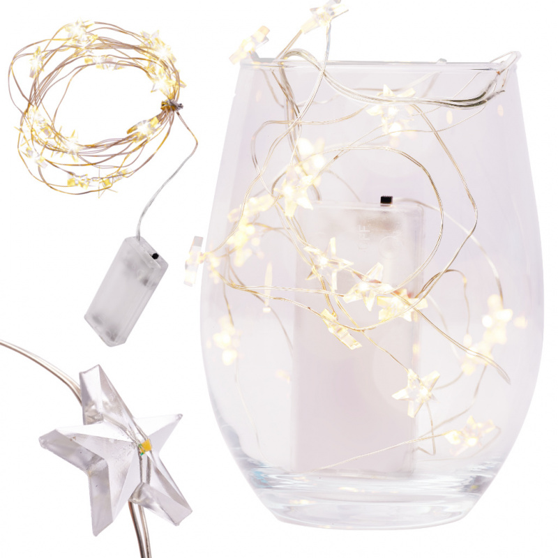 Aga LED декоративна тел звезди 20 LED топло бяло