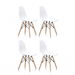 Aga 4x Трапезни столове Бял