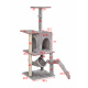 Ага Драскало за котки 42x49x136 см Сиво