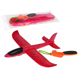 Стиропорен самолет с ръчна изстрелвачка Червен
