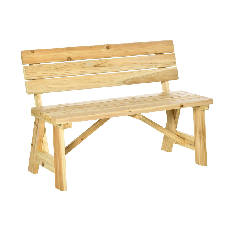 Aga Дървена градинска пейка 116x56x80 см Натурална