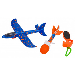 Комплект Син самолет 2в1 с изстрелвачка