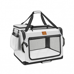 Tresko Клетка за кучета и котки 92x63x63 см Светлосива