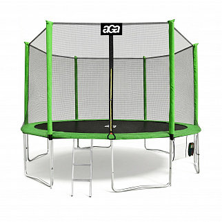 Aga SPORT PRO Батут 430 см Светлозелен + защитна мрежа + стълба + джоб за обувки