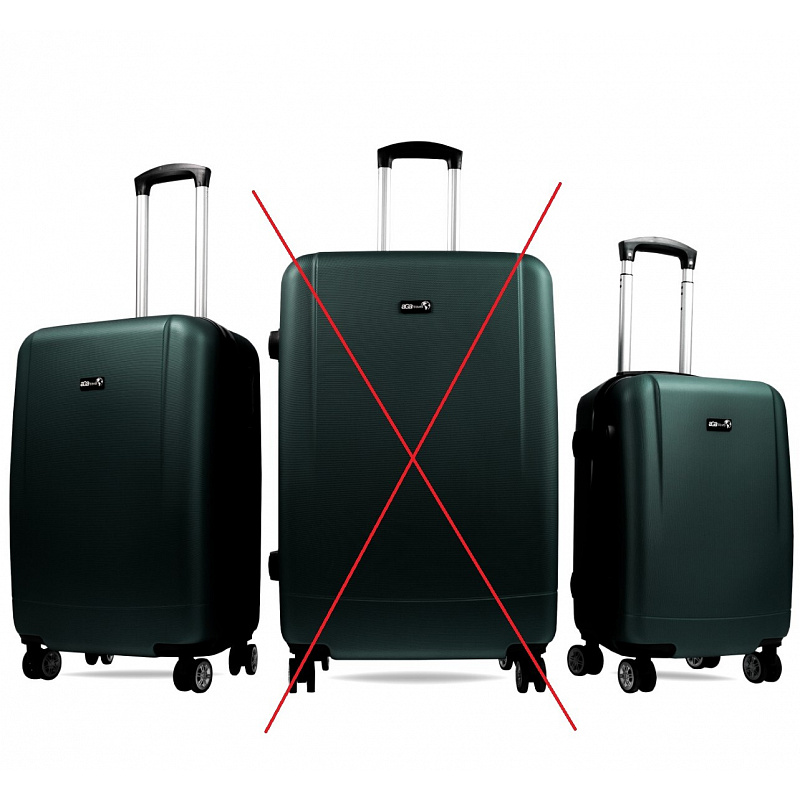 Aga Travel Комплект пътни куфари Тъмнозелен, размер M + S, 6CZ020 - II. КАЧЕСТВО