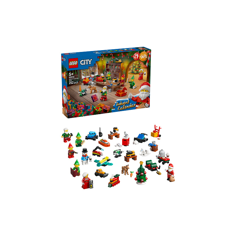 LEGO® City Коледен календар 2026 г. Работилницата на Дядо Коледа, играчка 60510