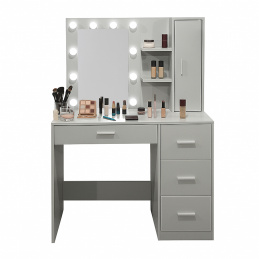 Тоалетка Aga с огледало и осветление Сив