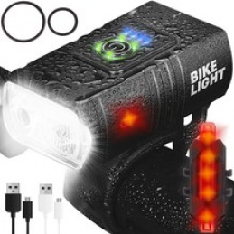 Комплект светодиодни светлини за велосипед, 4T6, AKU 2 бр Trizand 18668