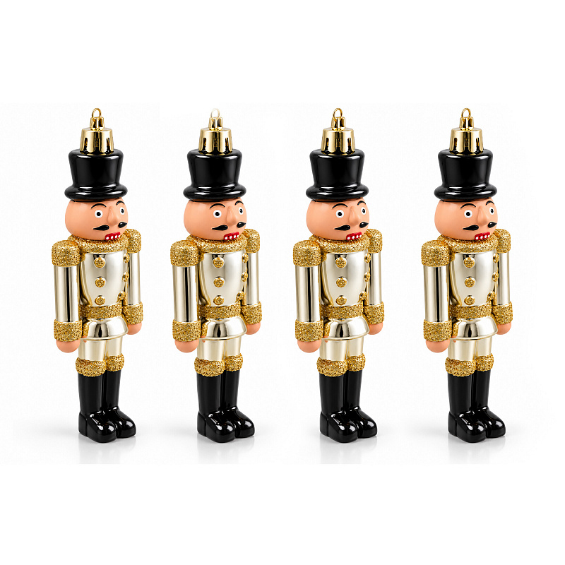 Aga Комплект коледни орнаменти 4 бр Nutcracker Golden