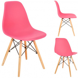Скандинавски пластмасов стол EVA розов
