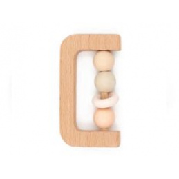 Дрънкалка за ръка дърво + силикон розов 4м+ BAMBOOM универсален