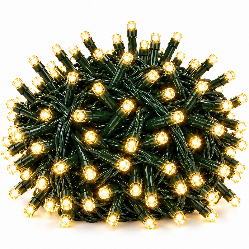 Aga Коледен гирлянд 300 LED с блестящ ефект Топло бяло