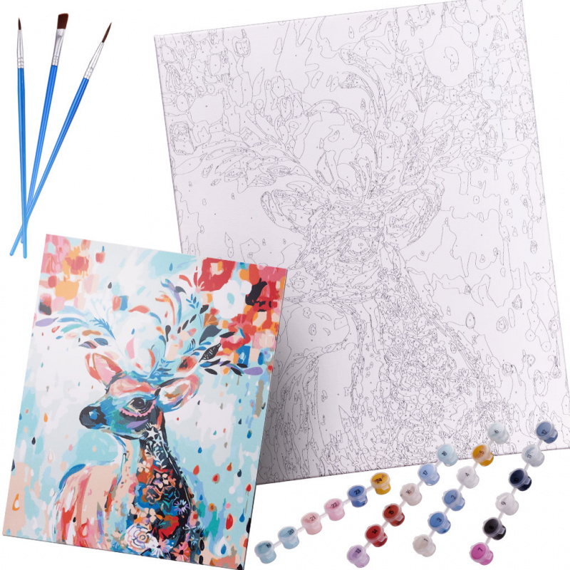 Aga Живопис по номера 40x50cm цветен елен