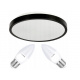 LED таванно осветление 2xE27 IP20 LARI-R BLACK + 2x E27 10W топла бяла свещ