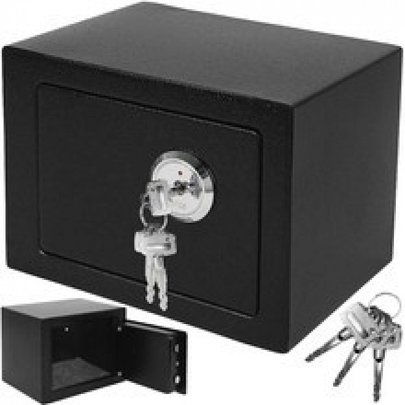 Сейф с механична ключалка 230x170x170mm черен 6DAZ207 - II. КАЧЕСТВО